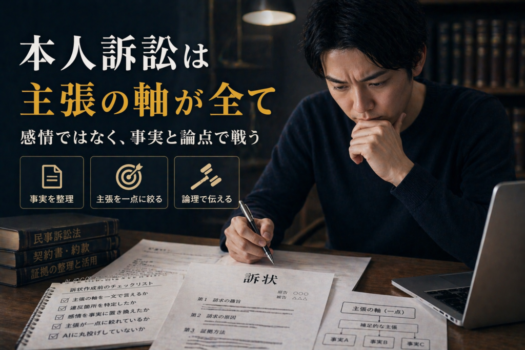 法律文書と真剣な表情の男性